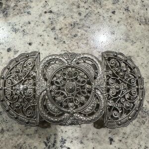 Ben-Amun Ornate Silver Filigree Buckle